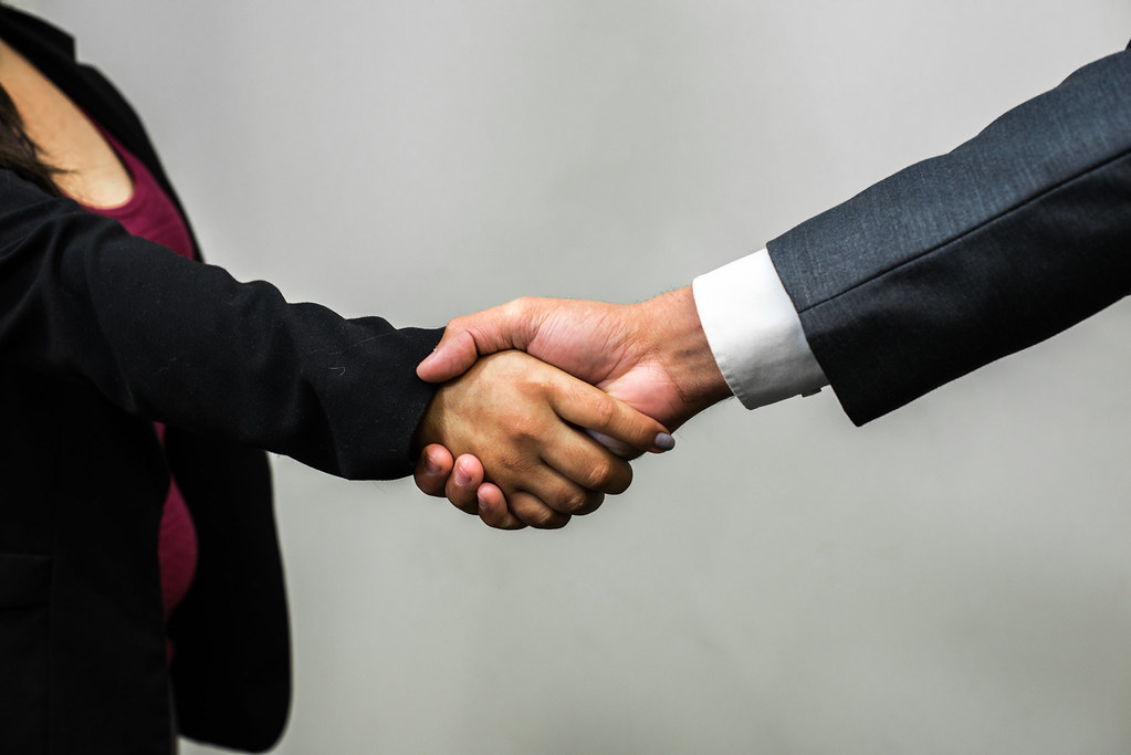 Two people shaking hands